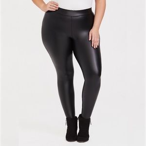 Torrid faux leather black platinum leggings